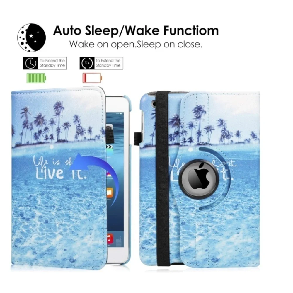 iPad Mini 1/2/3 Case - 360 Degree Rotating Stand Smart Cover